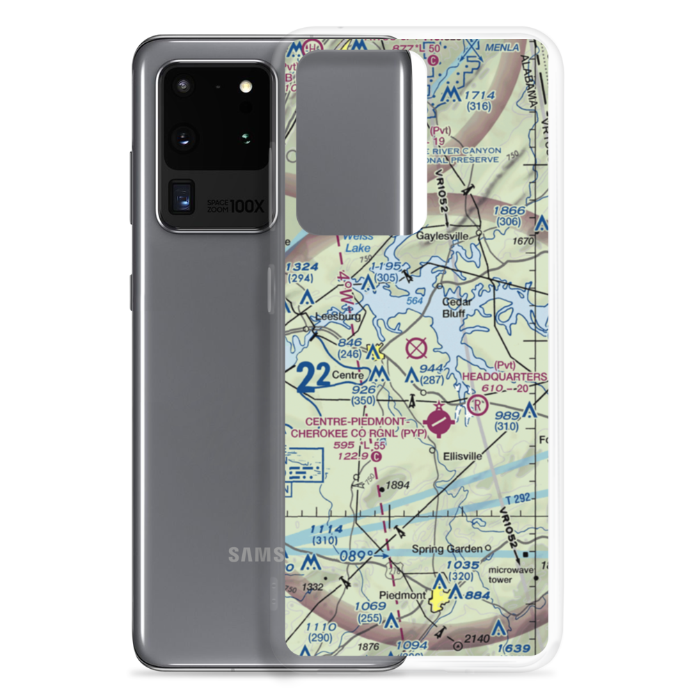 Centre Municipal Airport (C22) VFR Sectional Samsung Case Samsung Galaxy S20 Ultra model shown