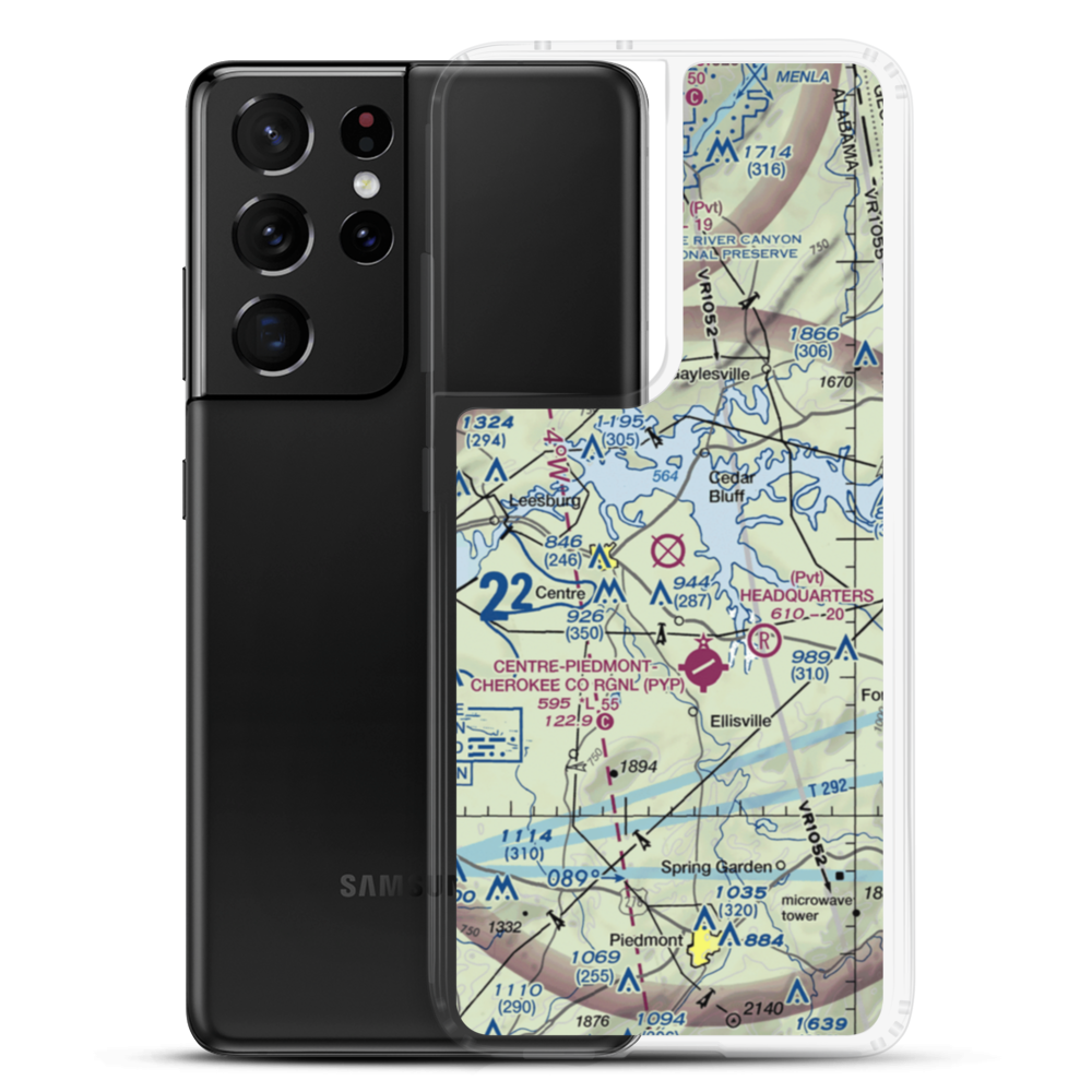 Centre Municipal Airport (C22) VFR Sectional Samsung Case Samsung Galaxy S21 Ultra model shown