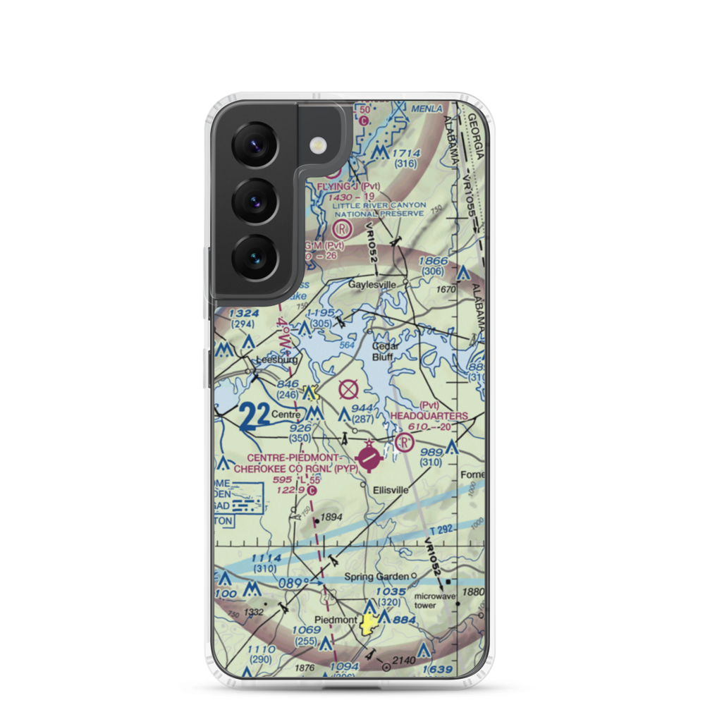 Centre Municipal Airport (C22) VFR Sectional Samsung Case Samsung Galaxy S22 model shown