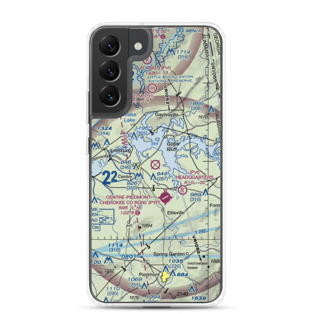 Centre Municipal Airport (C22) VFR Sectional Samsung Case Samsung Galaxy S22 Plus model shown