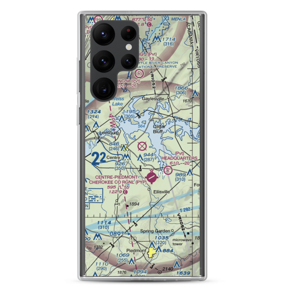 Centre Municipal Airport (C22) VFR Sectional Samsung Case Samsung Galaxy S22 Ultra model shown