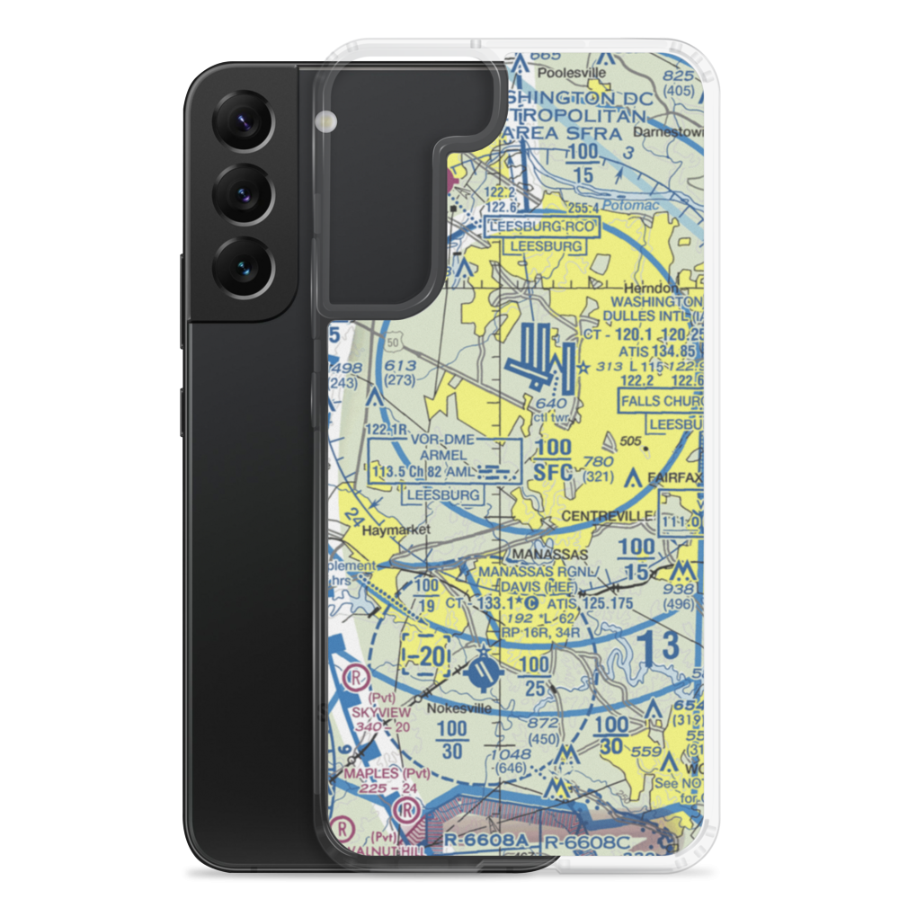 Centreville Airport (VA16) VFR Sectional Samsung Case Samsung Galaxy S22 Plus model shown