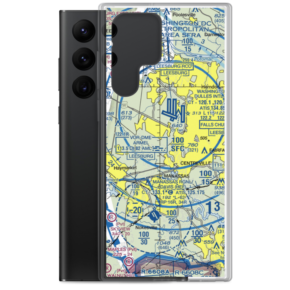 Centreville Airport (VA16) VFR Sectional Samsung Case Samsung Galaxy S22 Ultra model shown