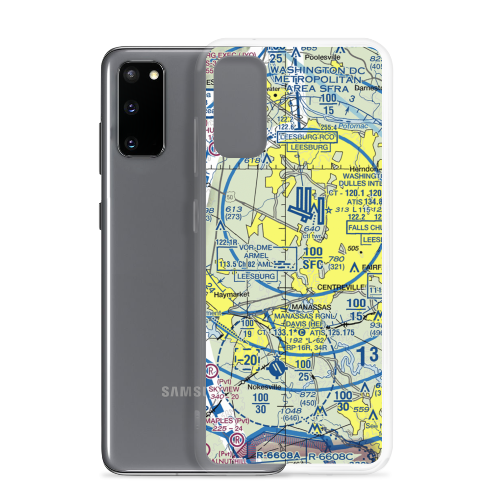 Centreville Airport (VA16) VFR Sectional Samsung Case Samsung Galaxy S20 model shown