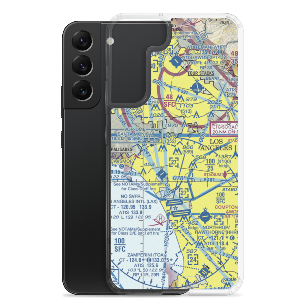 Century City Heliport (CCD) VFR Sectional Samsung Case Samsung Galaxy S22 Plus model shown