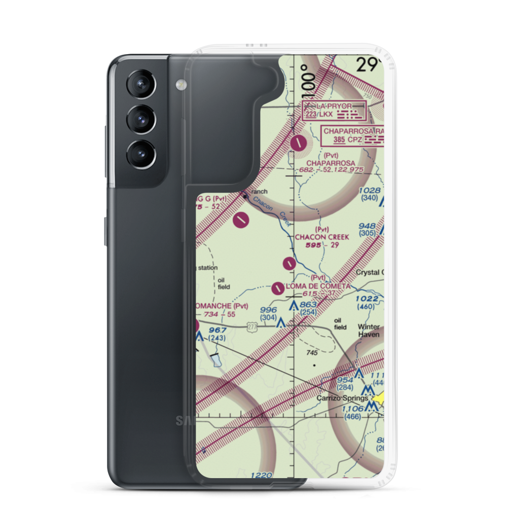 Chacon Creek Ranch Airport (3TA9) VFR Sectional Samsung Case Samsung Galaxy S21 model shown