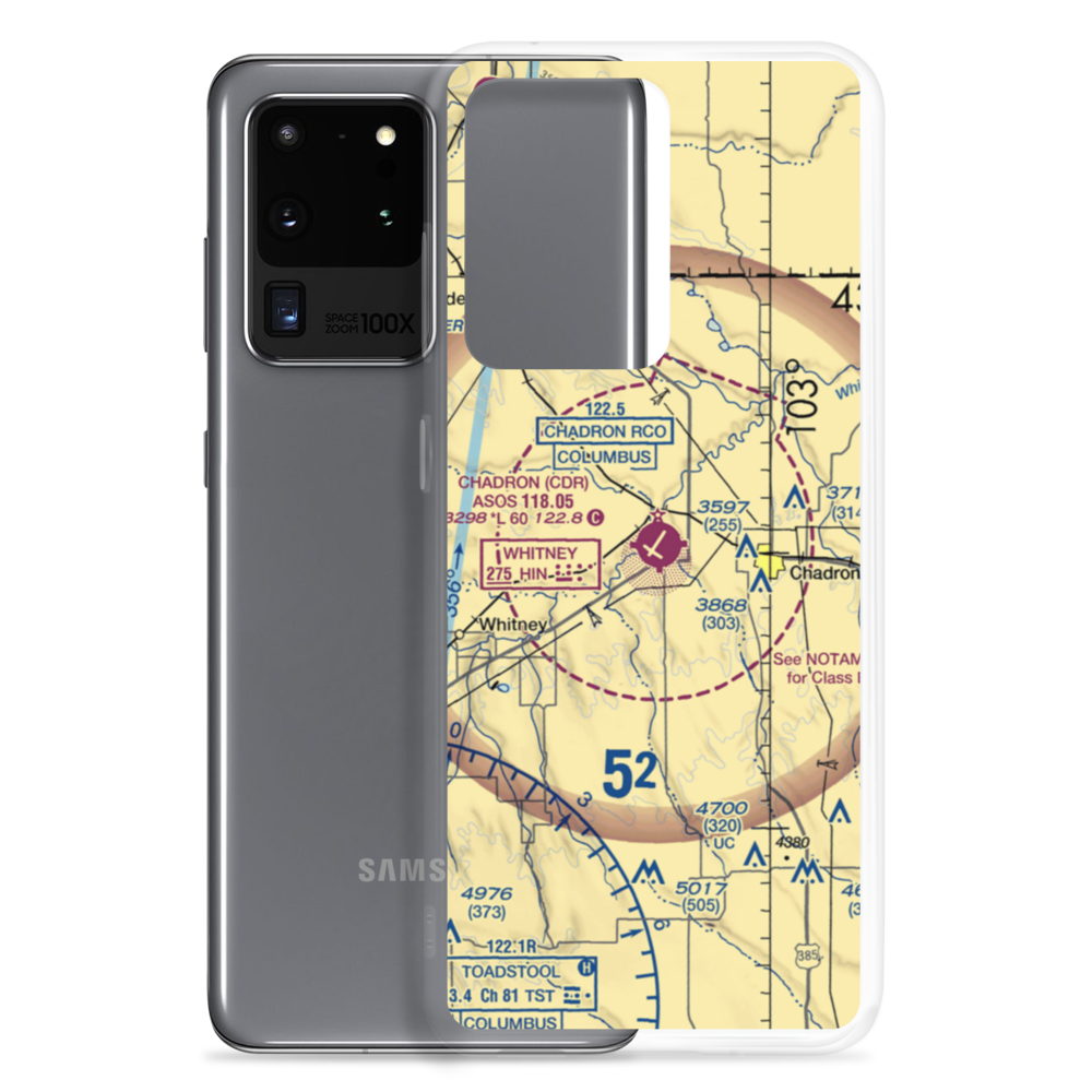 Chadron Municipal Airport (CDR) VFR Sectional Samsung Case Samsung Galaxy S20 Ultra model shown