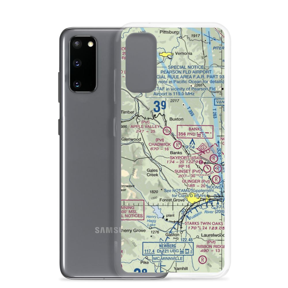 Chadwick Airport (OR27) VFR Sectional Samsung Case Samsung Galaxy S20 model shown
