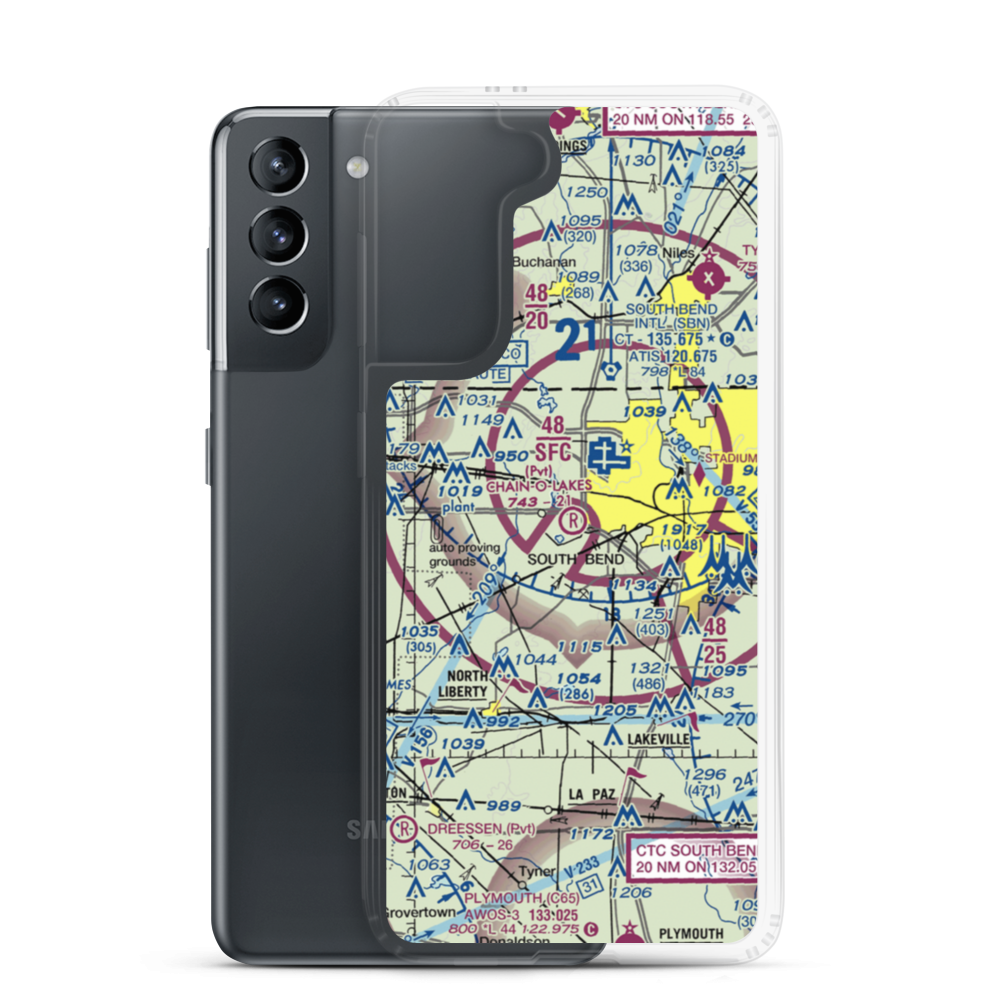 Chain-O-Lakes Airport (3IN7) VFR Sectional Samsung Case Samsung Galaxy S21 model shown