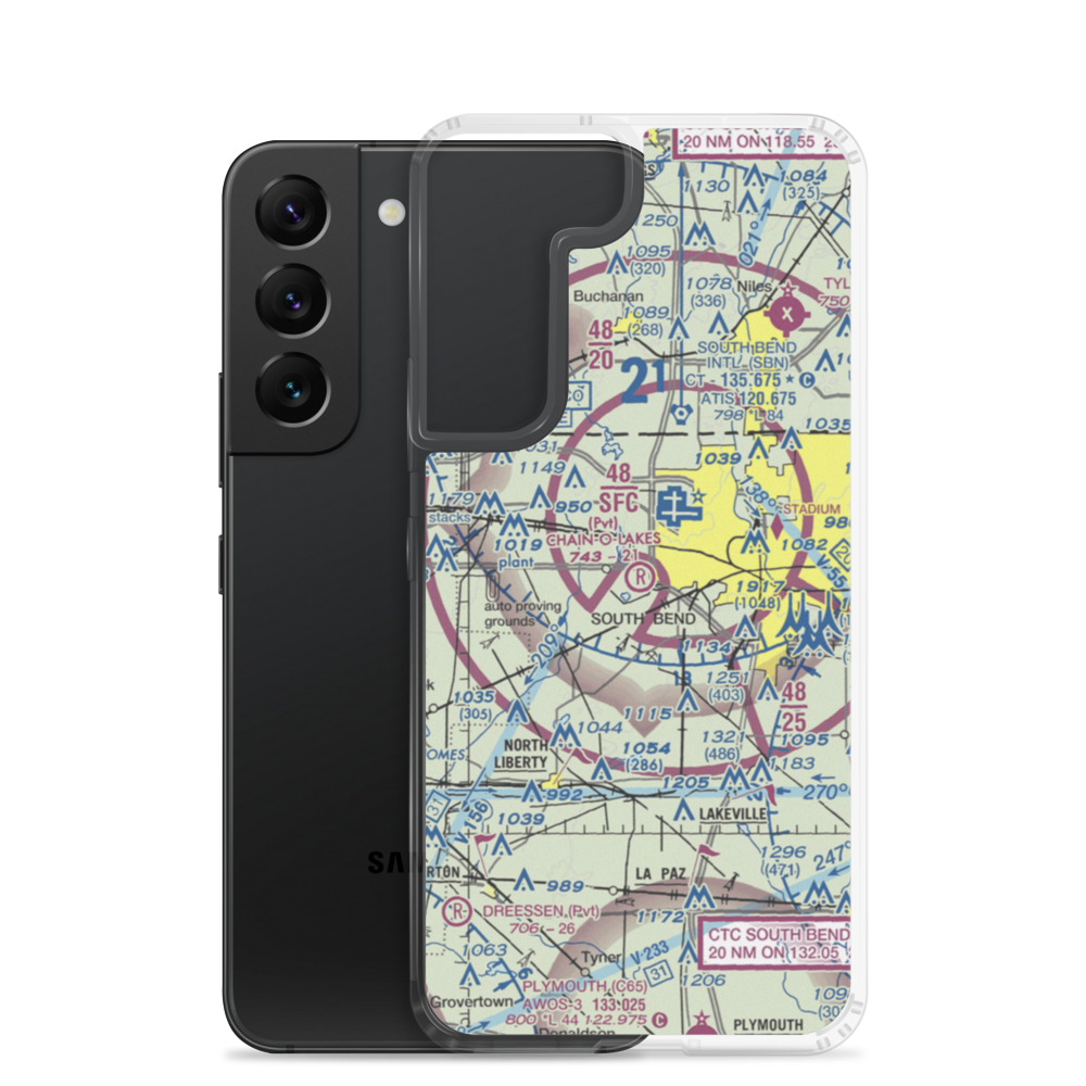 Chain-O-Lakes Airport (3IN7) VFR Sectional Samsung Case Samsung Galaxy S22 model shown