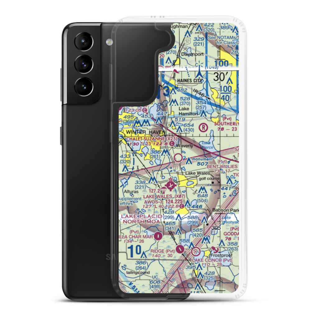 Chalet Suzanne Air Strip (X25) VFR Sectional Samsung Case Samsung Galaxy S21 Plus model shown
