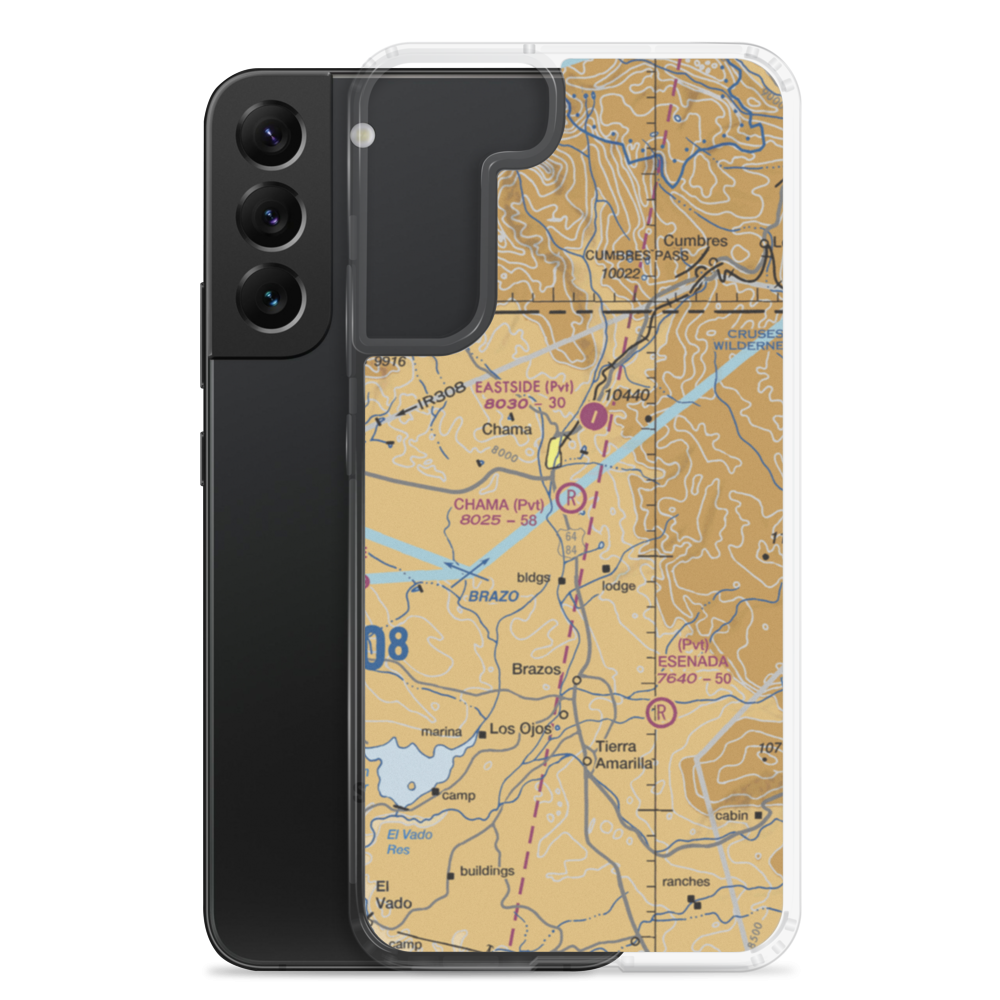 Chama Land & Cattle Co. Airport (NM16) VFR Sectional Samsung Case Samsung Galaxy S22 Plus model shown