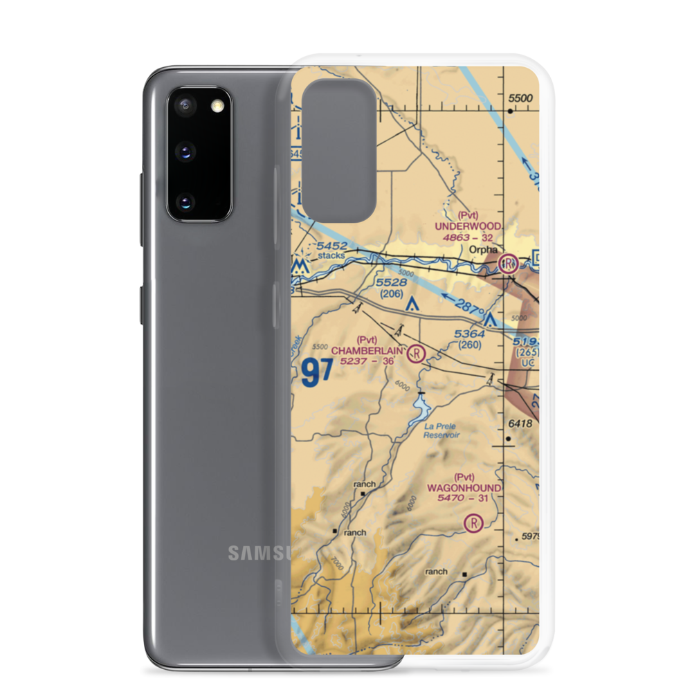 Chamberlain Brothers Ranch Airport (WY66) VFR Sectional Samsung Case Samsung Galaxy S20 model shown