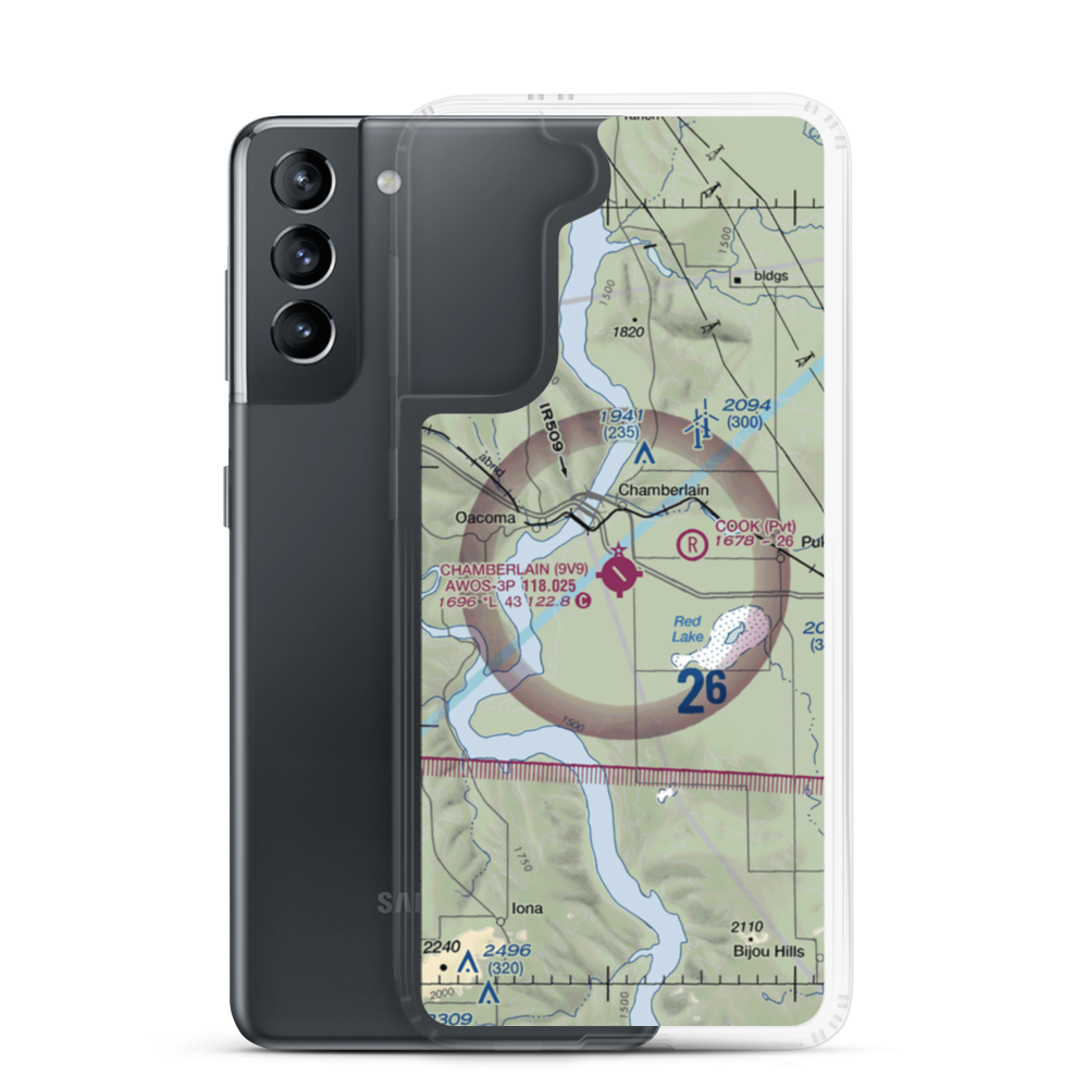 Chamberlain Municipal Airport (9V9) VFR Sectional Samsung Case Samsung Galaxy S21 model shown