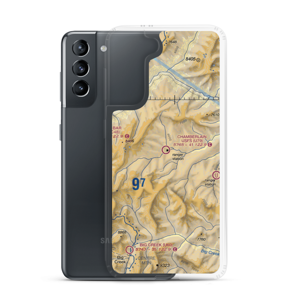 Chamberlain USFS Airport (U79) VFR Sectional Samsung Case Samsung Galaxy S21 model shown