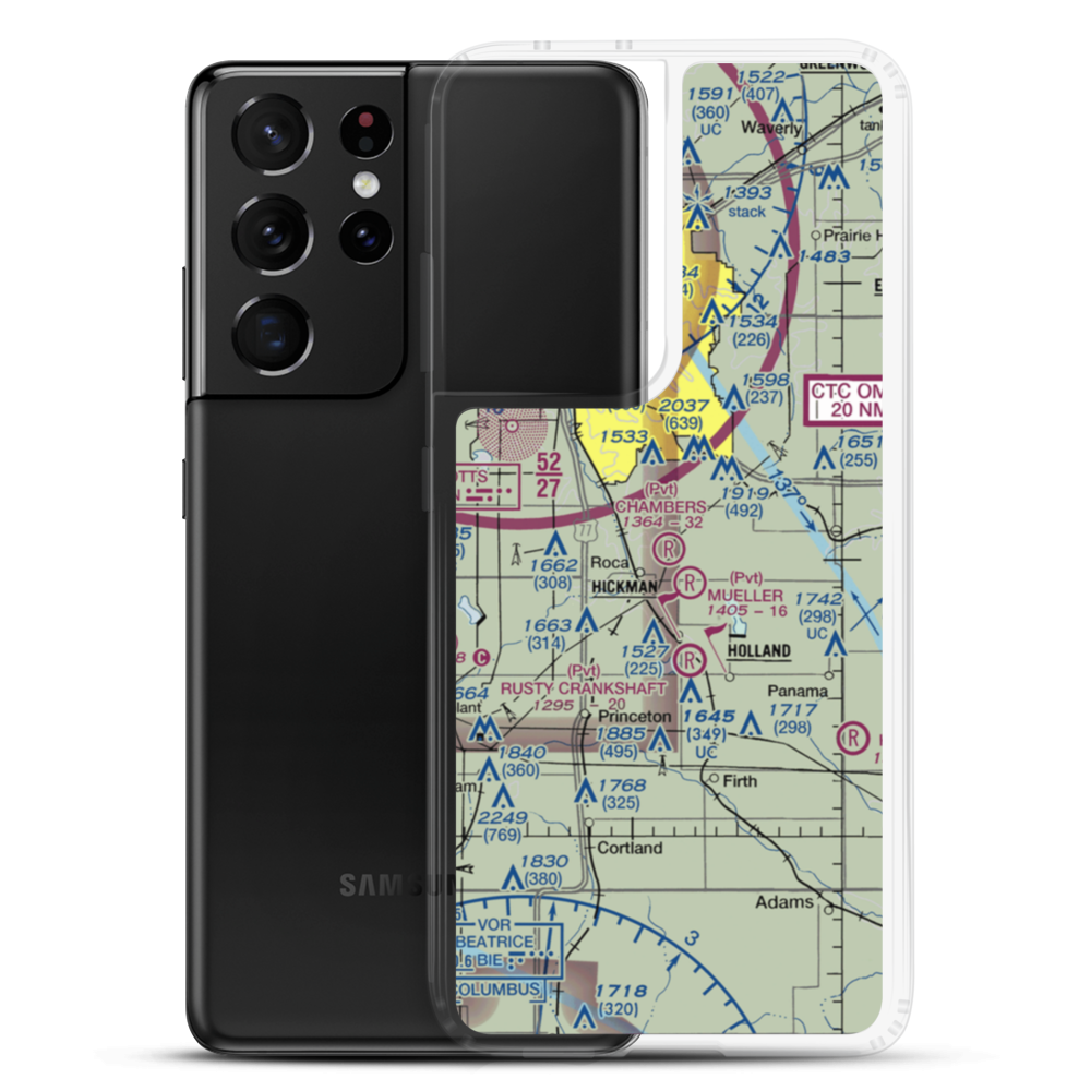 Chambers Airfield (NE80) VFR Sectional Samsung Case Samsung Galaxy S21 Ultra model shown