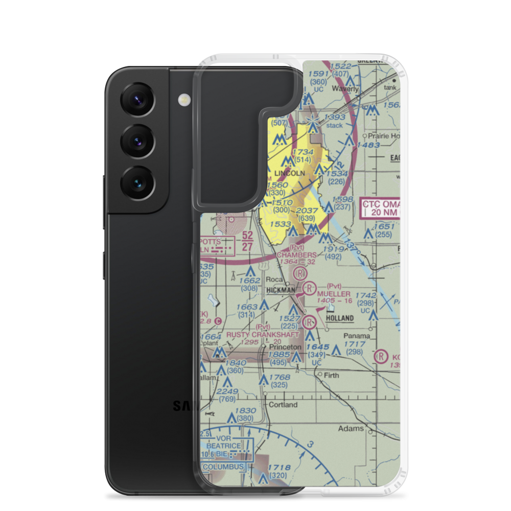 Chambers Airfield (NE80) VFR Sectional Samsung Case Samsung Galaxy S22 model shown