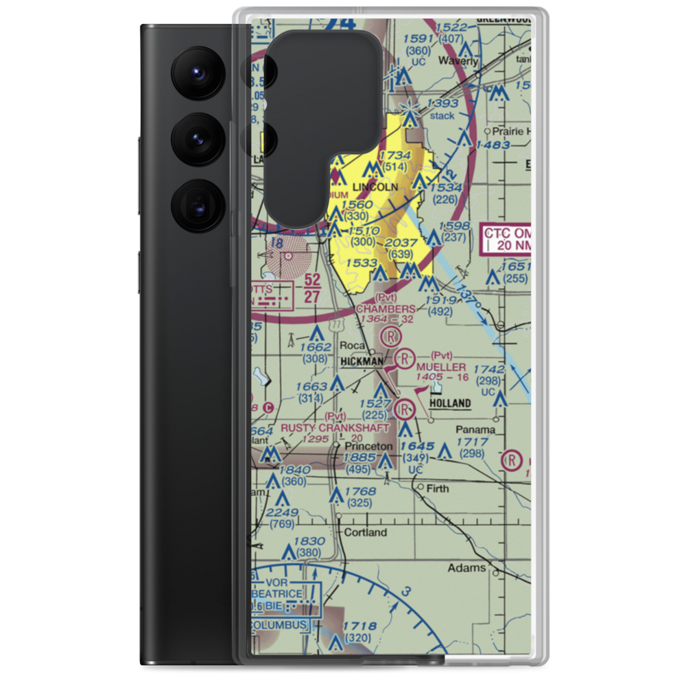 Chambers Airfield (NE80) VFR Sectional Samsung Case Samsung Galaxy S22 Ultra model shown