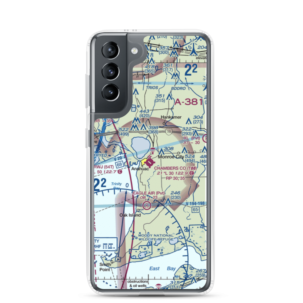 Chambers County Airport (T00) VFR Sectional Samsung Case Samsung Galaxy S21 model shown