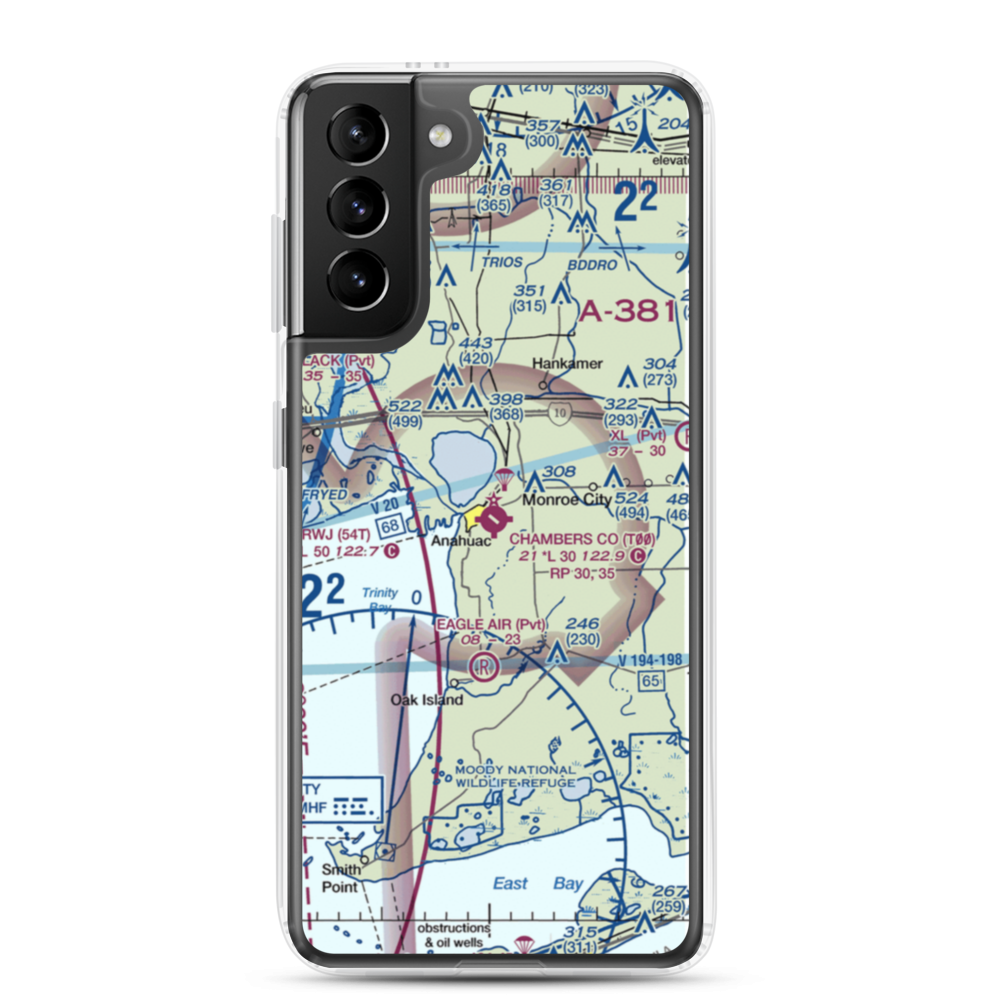 Chambers County Airport (T00) VFR Sectional Samsung Case Samsung Galaxy S21 Plus model shown