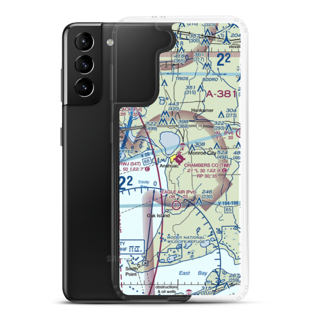 Chambers County Airport (T00) VFR Sectional Samsung Case Samsung Galaxy S21 Plus model shown