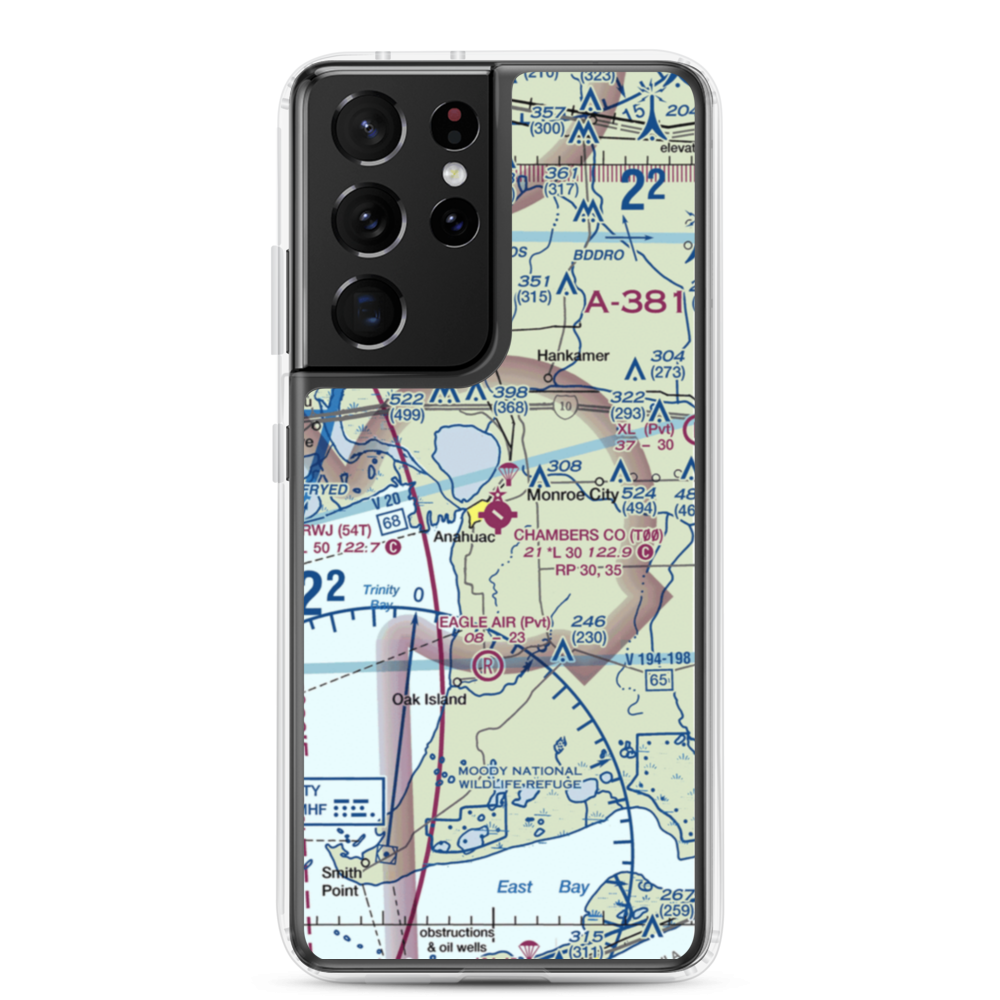 Chambers County Airport (T00) VFR Sectional Samsung Case Samsung Galaxy S21 Ultra model shown