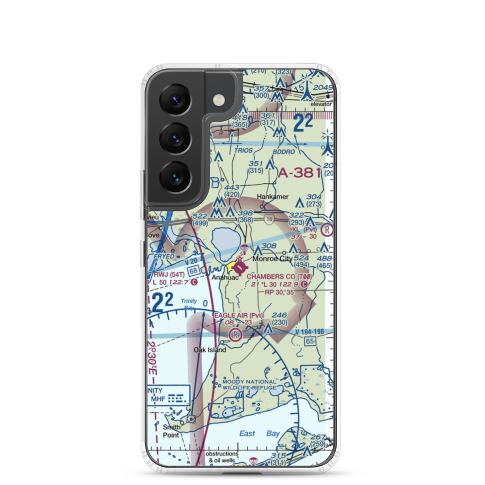 Chambers County Airport (T00) VFR Sectional Samsung Case Samsung Galaxy S22 model shown