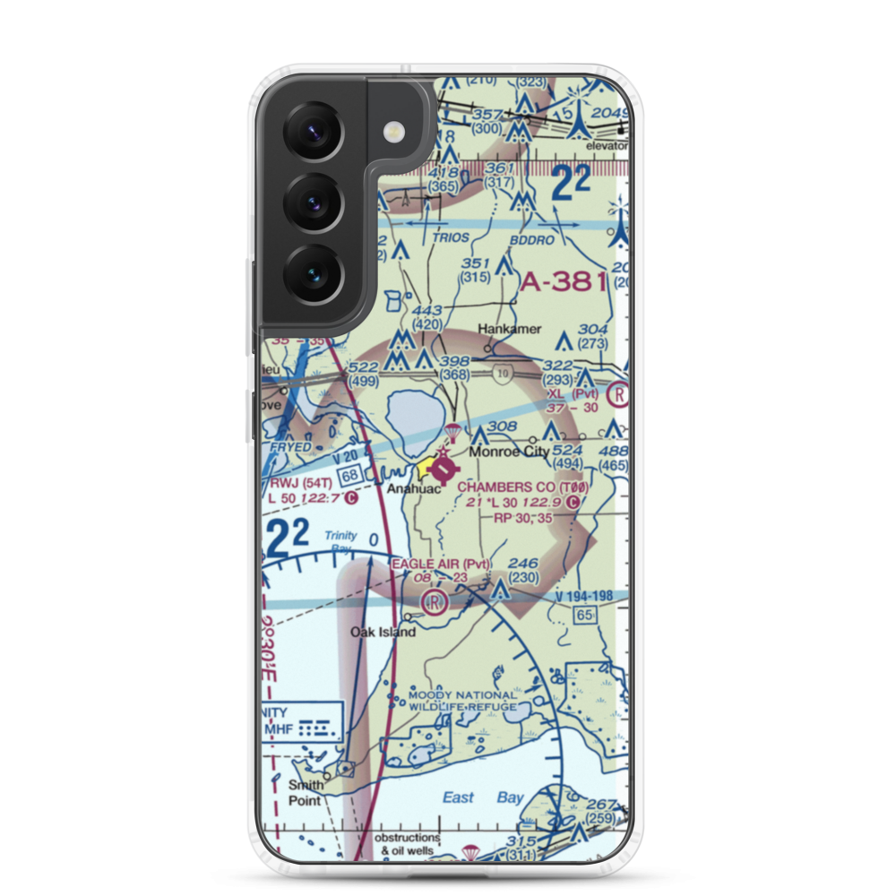 Chambers County Airport (T00) VFR Sectional Samsung Case Samsung Galaxy S22 Plus model shown