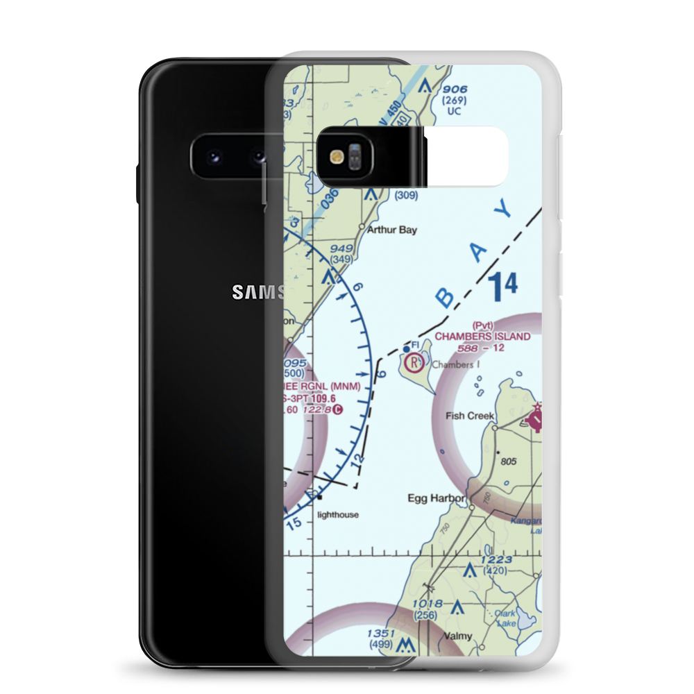Chambers Island Airport (30WI) VFR Sectional Samsung Case Samsung Galaxy S10 model shown