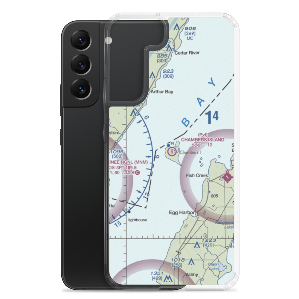 Chambers Island Airport (30WI) VFR Sectional Samsung Case Samsung Galaxy S22 Plus model shown