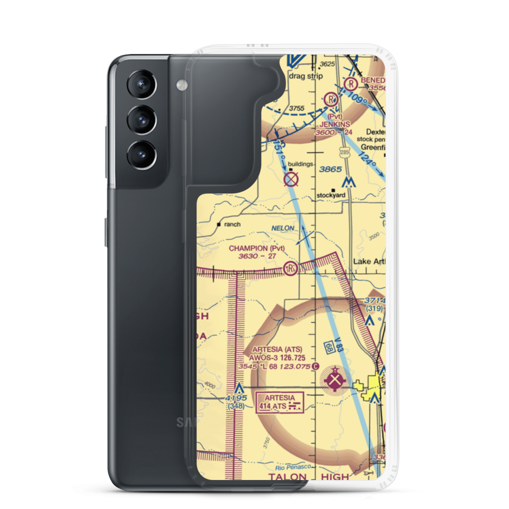Champion Ranch Airport (01NM) VFR Sectional Samsung Case Samsung Galaxy S21 model shown