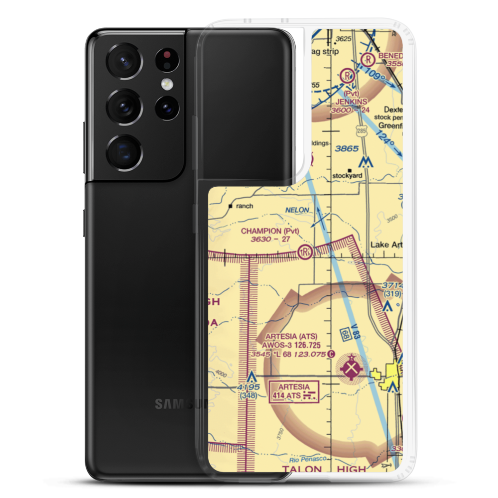 Champion Ranch Airport (01NM) VFR Sectional Samsung Case Samsung Galaxy S21 Ultra model shown