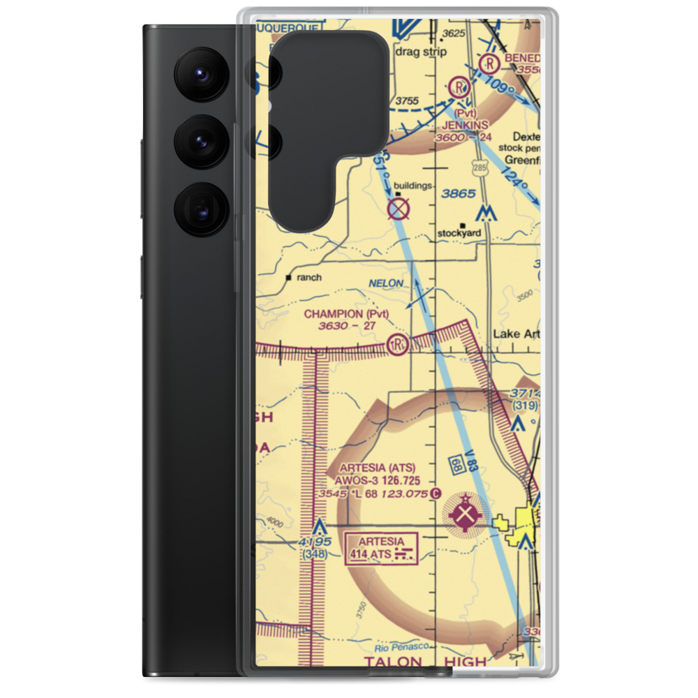 Champion Ranch Airport (01NM) VFR Sectional Samsung Case Samsung Galaxy S22 Ultra model shown