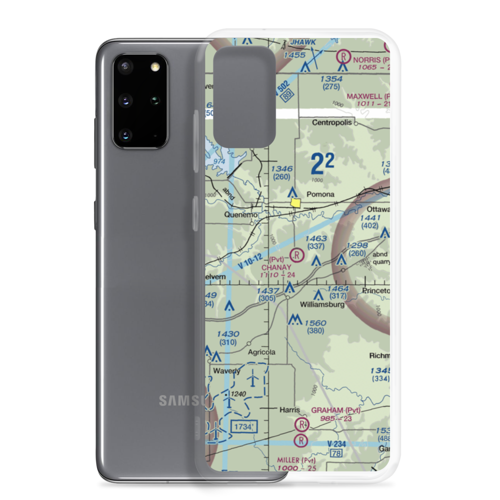 Chanay Airport (40KS) VFR Sectional Samsung Case Samsung Galaxy S20 Plus model shown