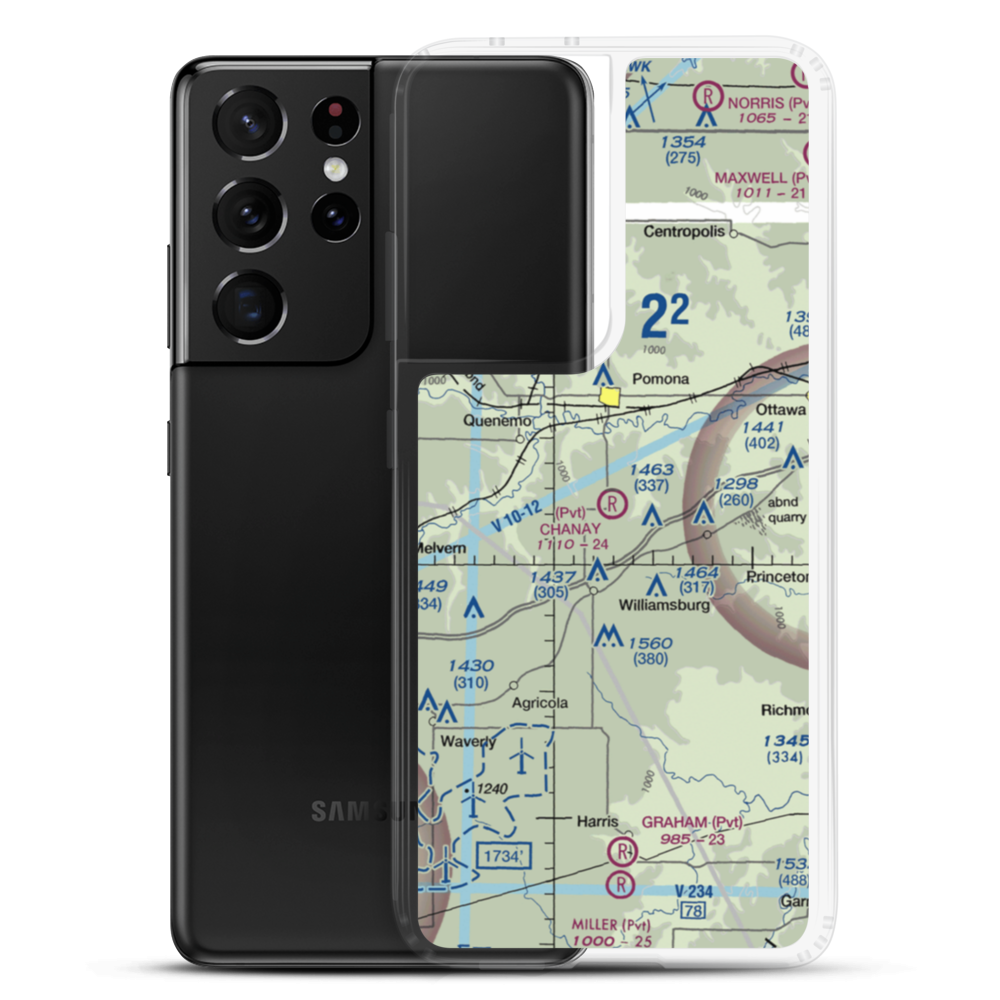 Chanay Airport (40KS) VFR Sectional Samsung Case Samsung Galaxy S21 Ultra model shown