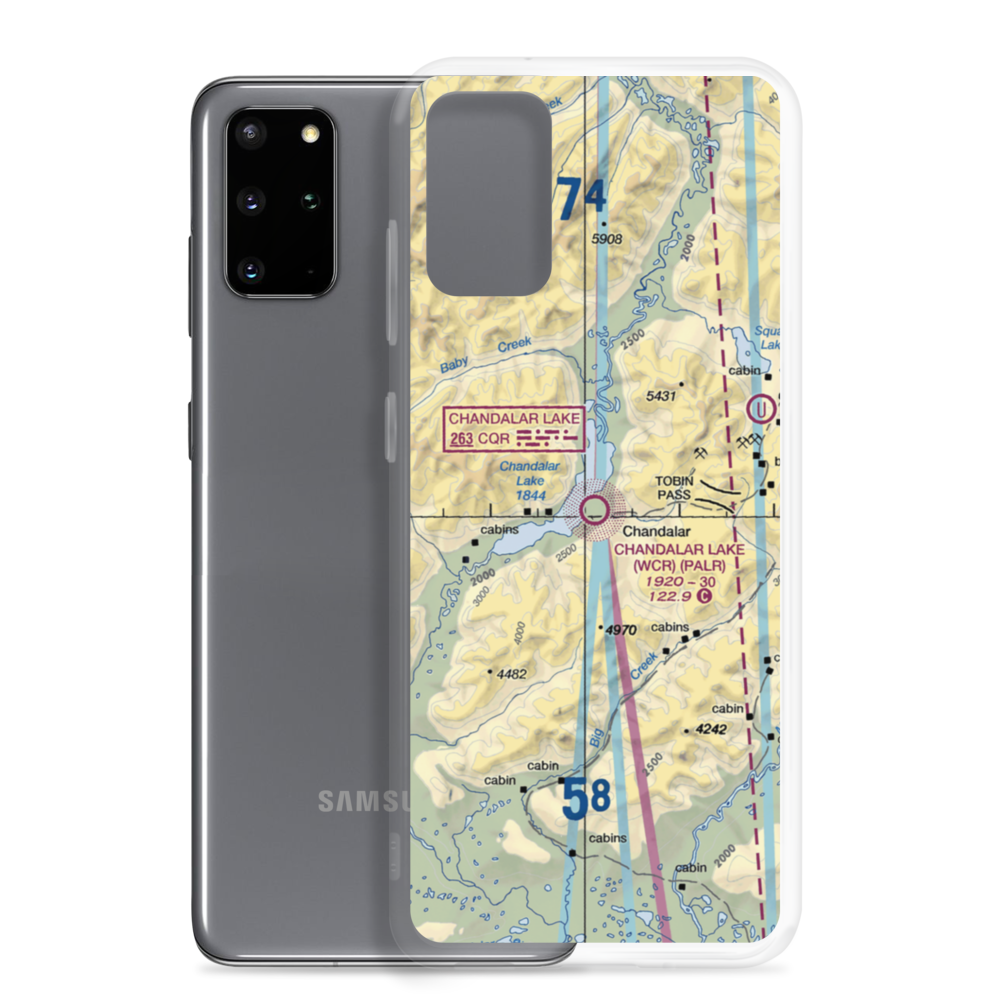 Chandalar Lake Airport (WCR) VFR Sectional Samsung Case Samsung Galaxy S20 Plus model shown