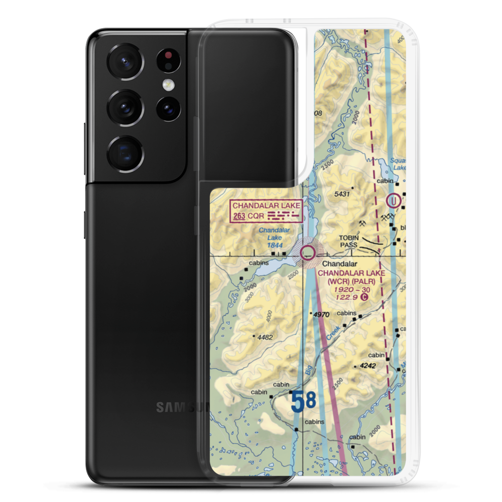 Chandalar Lake Airport (WCR) VFR Sectional Samsung Case Samsung Galaxy S21 Ultra model shown