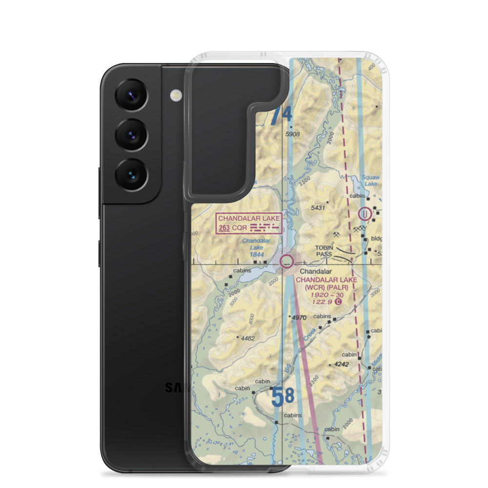 Chandalar Lake Airport (WCR) VFR Sectional Samsung Case Samsung Galaxy S22 model shown