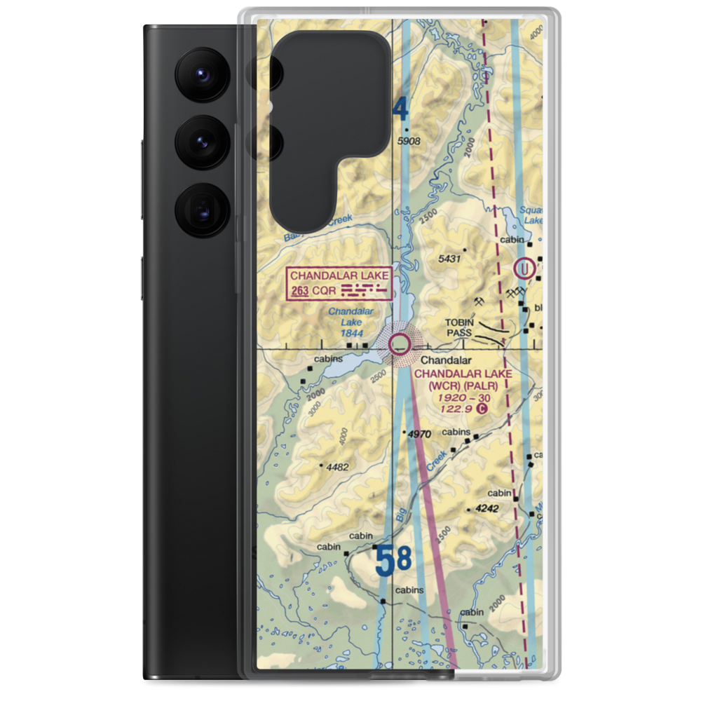 Chandalar Lake Airport (WCR) VFR Sectional Samsung Case Samsung Galaxy S22 Ultra model shown