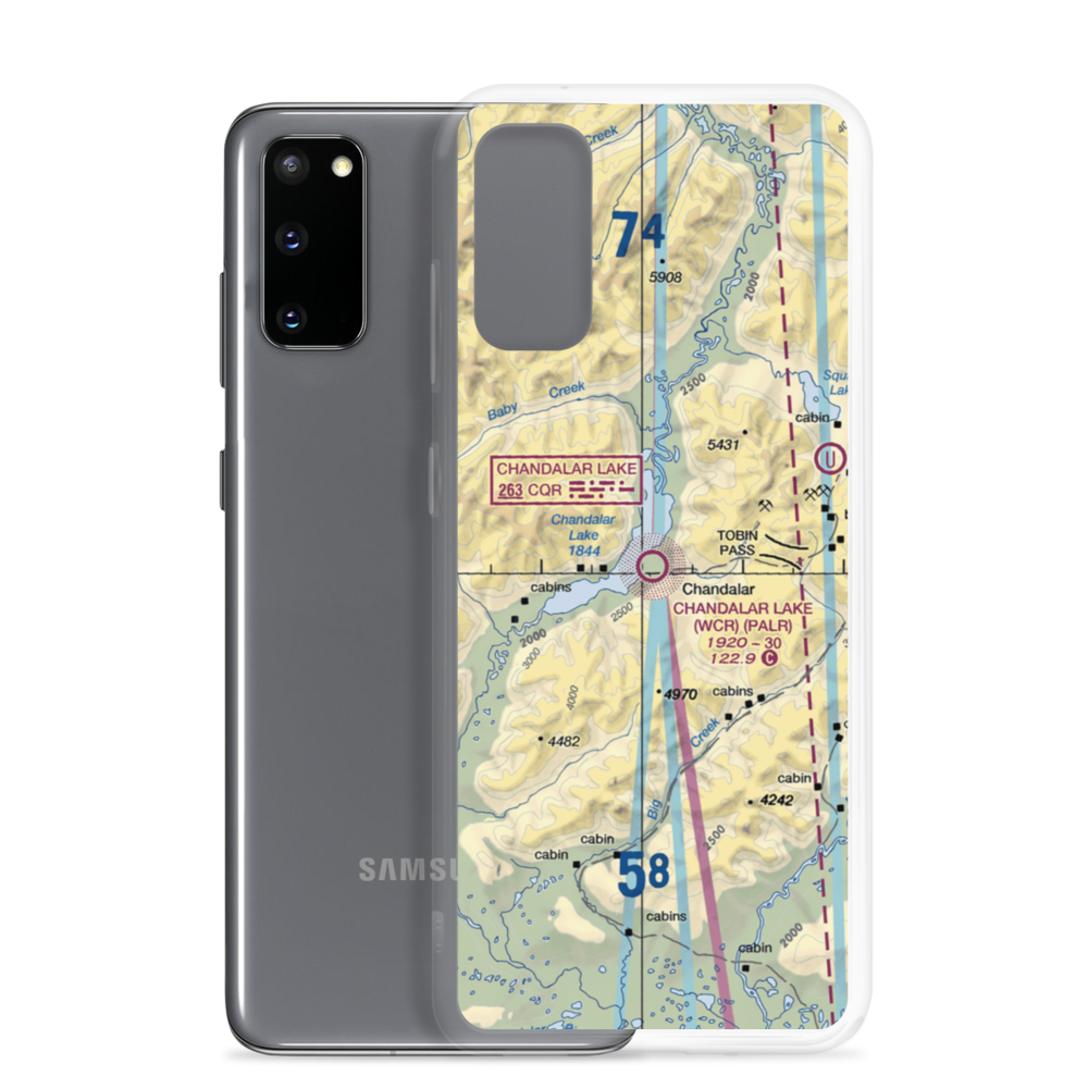Chandalar Lake Airport (WCR) VFR Sectional Samsung Case Samsung Galaxy S20 model shown