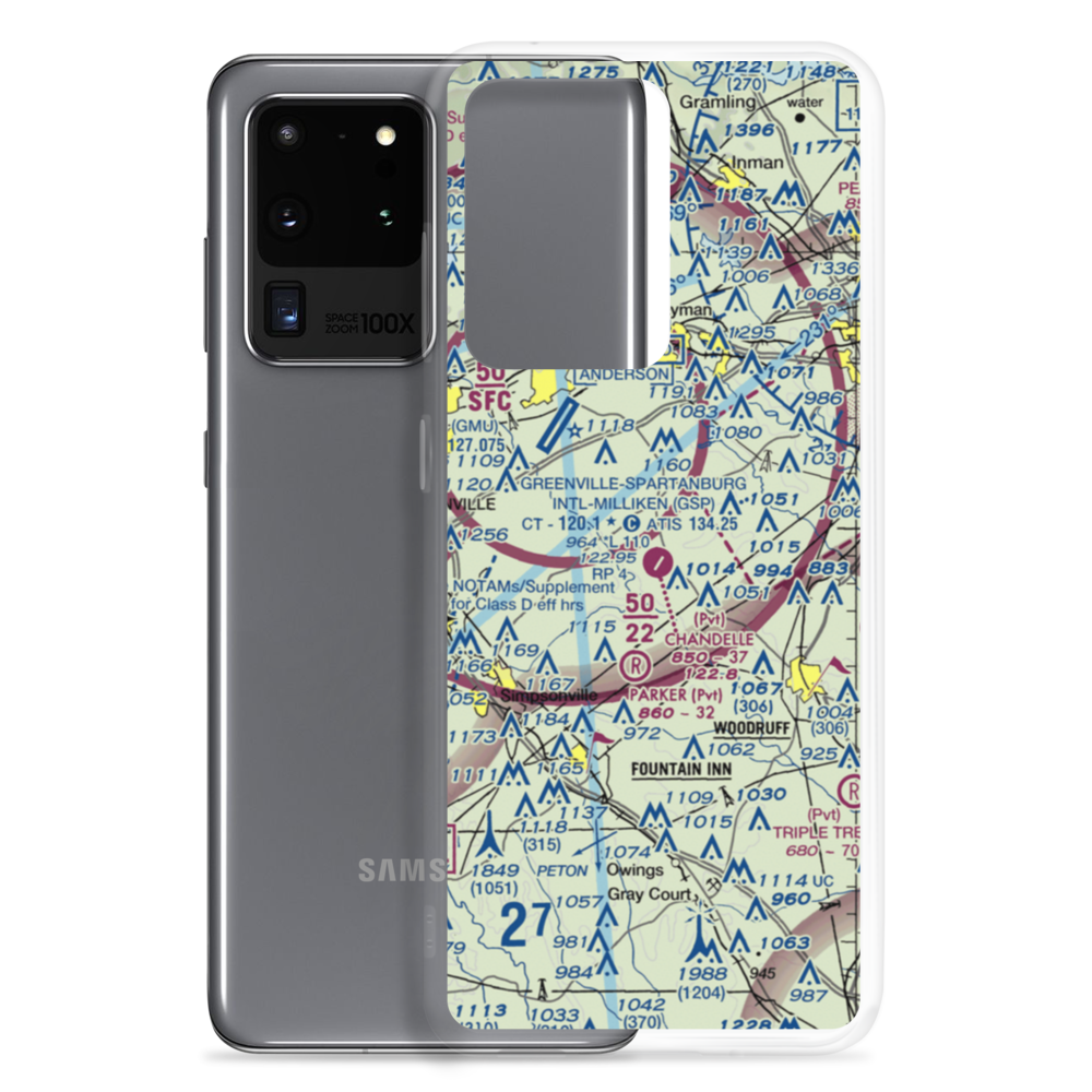 Chandelle Airport (SC72) VFR Sectional Samsung Case Samsung Galaxy S20 Ultra model shown
