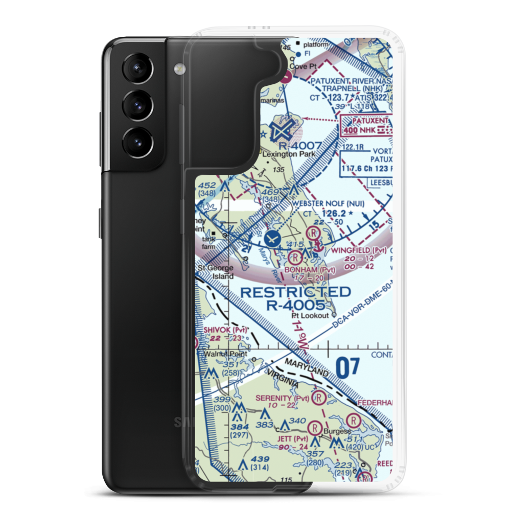 Chandler Airport (3MD9) VFR Sectional Samsung Case Samsung Galaxy S21 Plus model shown