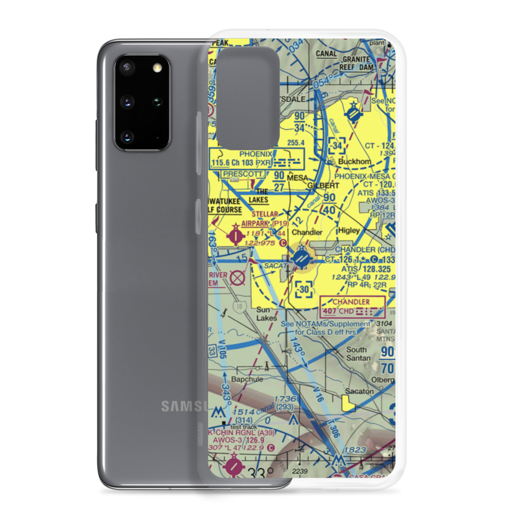 Chandler Municipal Airport (CHD) VFR Sectional Samsung Case Samsung Galaxy S20 Plus model shown