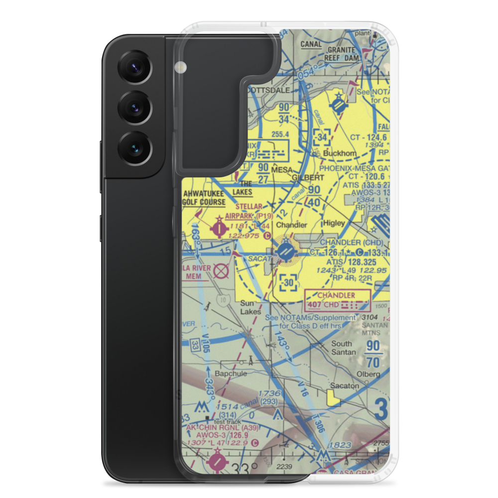 Chandler Municipal Airport (CHD) VFR Sectional Samsung Case Samsung Galaxy S22 Plus model shown