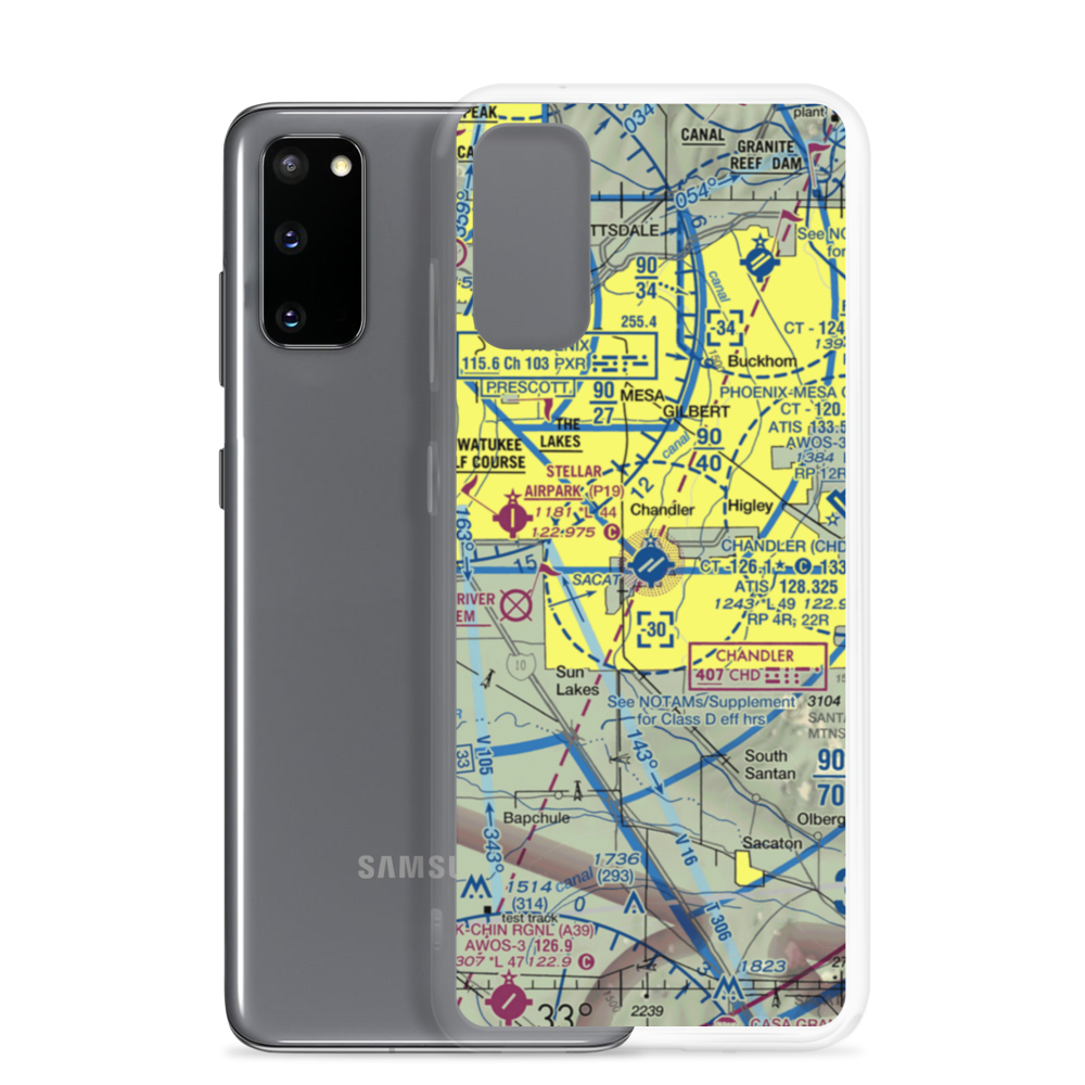 Chandler Municipal Airport (CHD) VFR Sectional Samsung Case Samsung Galaxy S20 model shown