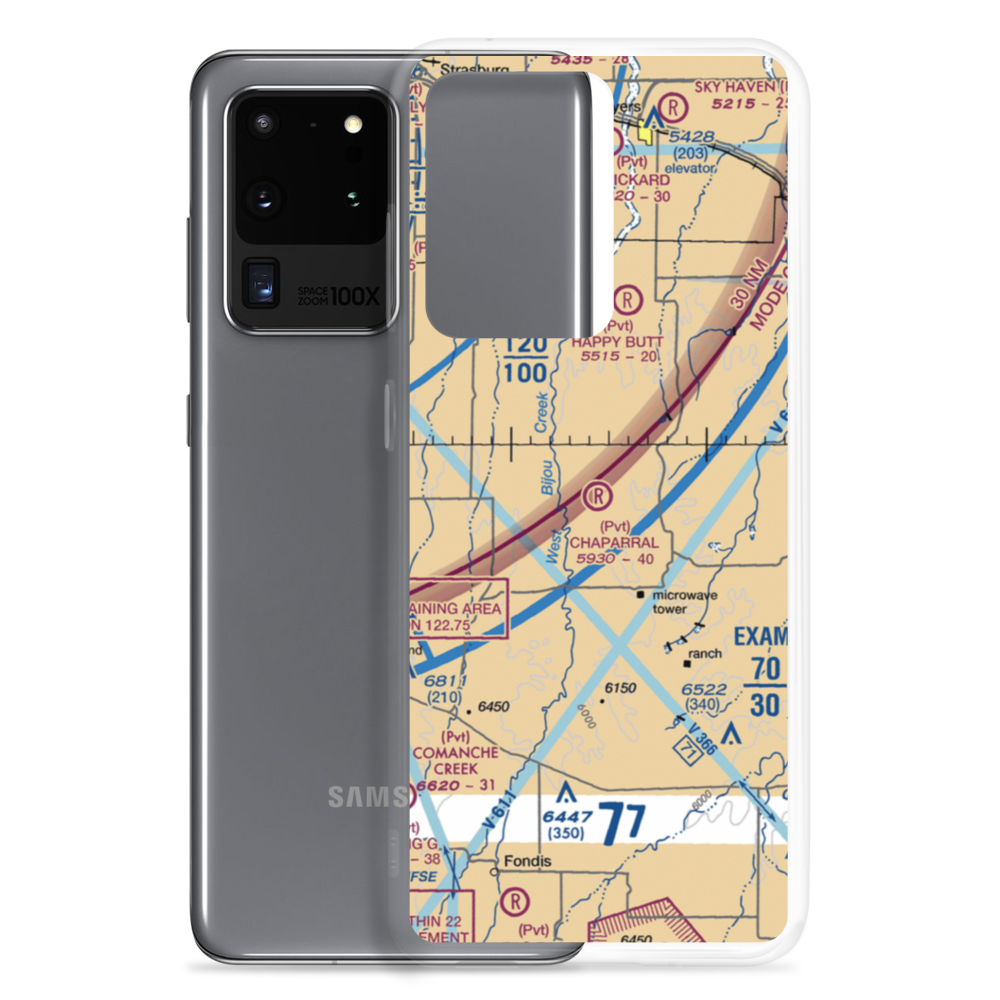 Chaparral Airport (CO18) VFR Sectional Samsung Case Samsung Galaxy S20 Ultra model shown