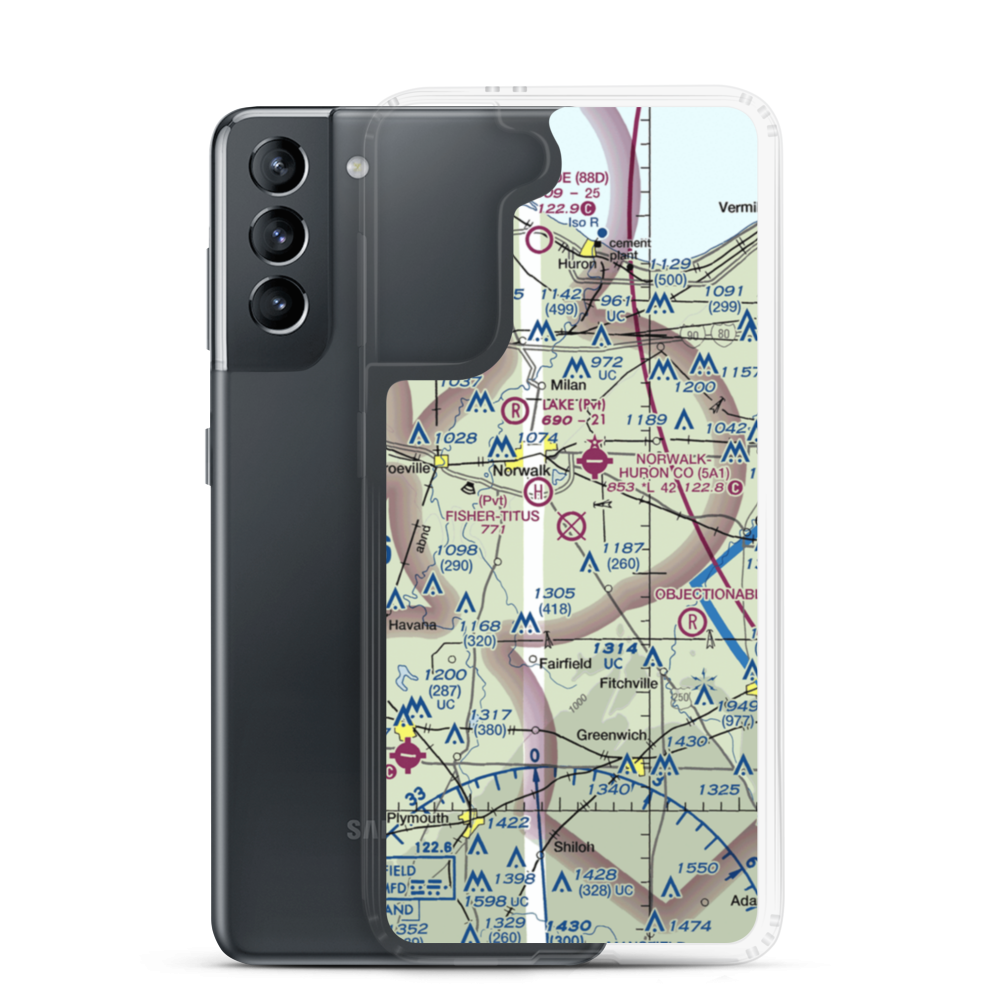 Chapin Airport (47OH) VFR Sectional Samsung Case Samsung Galaxy S21 model shown