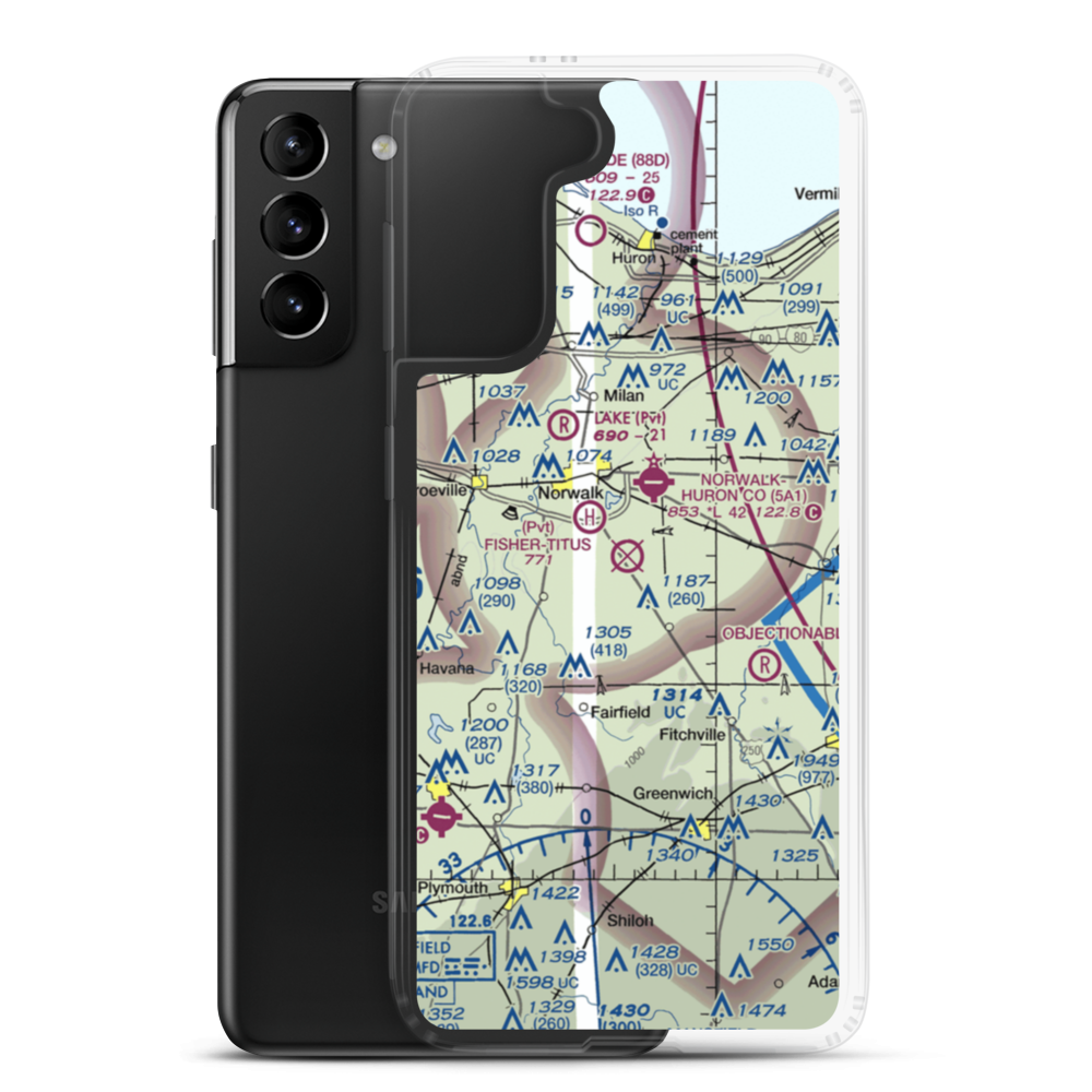 Chapin Airport (47OH) VFR Sectional Samsung Case Samsung Galaxy S21 Plus model shown