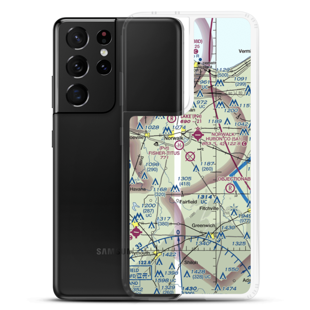 Chapin Airport (47OH) VFR Sectional Samsung Case Samsung Galaxy S21 Ultra model shown