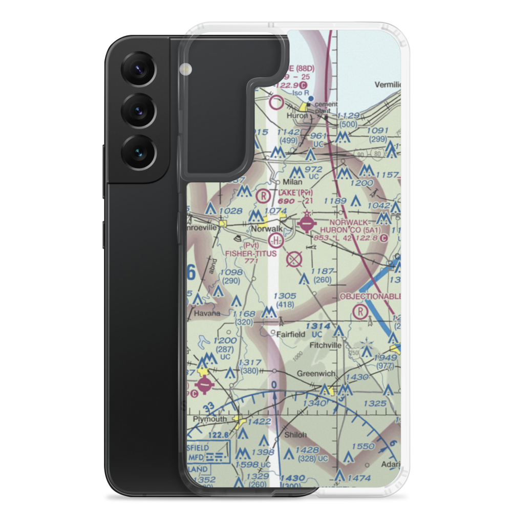 Chapin Airport (47OH) VFR Sectional Samsung Case Samsung Galaxy S22 Plus model shown